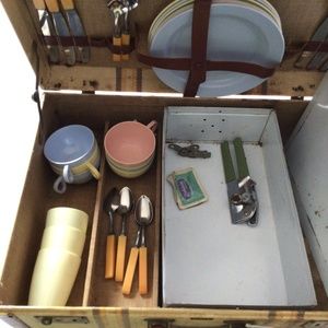 Vintage Warren Picnic Basket Suitcase